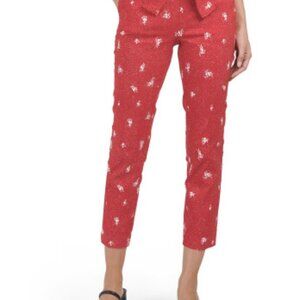 Jules And Leopold  Pants Women’s Size S Red Stretch Pull On  Comfort Capri New